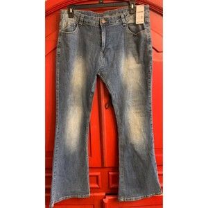 NWT LDNine Stretch Flare Jeans Medium Blue Denim Brand New  Sized 3X Fit Like 2X